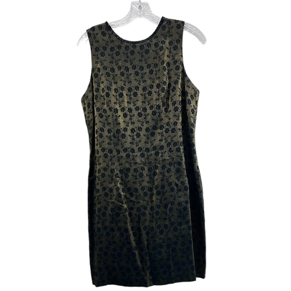 Vintage Shimmer Whimsigoth Floral Sleeveless Fairy Sheath Dress Y2K Tradwife 12 - Picture 1 of 13